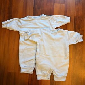 Rabbit Skins Baby Boys Girls Light Blue Sweatshirt Rompers Size 6 & 12 Months